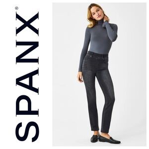 🆕 SPANX Vintage Black Straight Leg Jeans Size XS H5